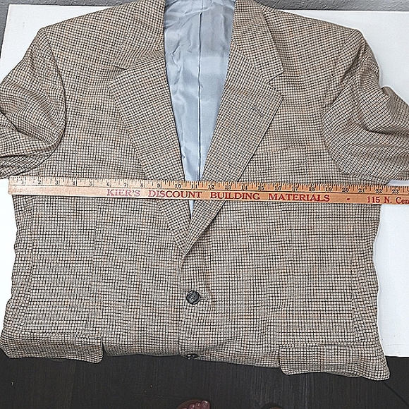 Men' Suit Jacket Sport Coat 44 Harrison / Hickey Freeman Tan Weave - Picture 9 of 9